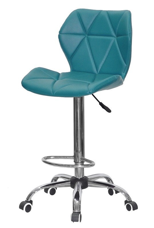 Высокий рабочий стул на колесах Torino кожзам зеленый 1002 Bar CH ...
