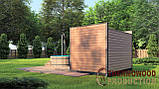 Модульна баня 3,0 х2,3м з панорамним вікном Gartensauna-18 від Thermowood Production під ключ від виробника, фото 5