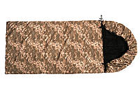 Армейский зимний спальный мешок - одеяло 220 см х 100 см -30°C на флисе Камуфляж