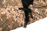 Армійський зимовий спальний мішок - ковдра 220 см х 100 см -30°C  на флісі Камуфляж, фото 4