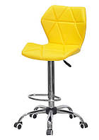 Высокий рабочий стул на колесах Torino кожзам желтый 1006 Bar CH-Office