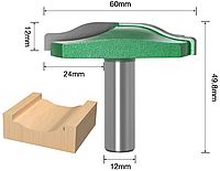 Фреза АВ-23 фасонная фигурная радиусная полукруглая по дереву - хвостовик 12мм