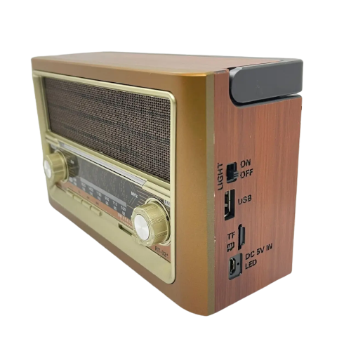 Радіоприймач на акумуляторі Everton RT-321з ліхтариком, Bluetooth FM USB SD