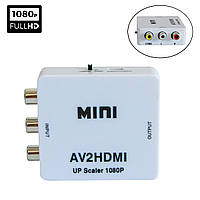 Конвертер AV на HDMI AV2HDMI переходник с тюльпанов на HDMI, переходник с колокольчиков RCA на HDMI (NS)