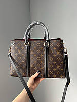 Женская деловая сумка LV Monogram Black (Louis Vuitton) (коричневая) AS199 большая стильная красивая cross