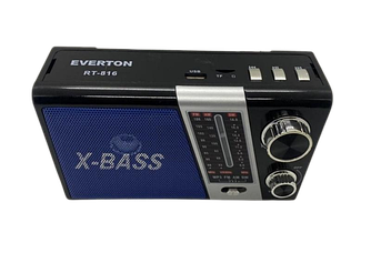 Потужний портативний радіоприймач BT EVERTON RT-816 з ліхтариком, Bluetooth FM USB SD