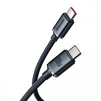 Кабель Baseus Crystal Shine Series Type-C to Type-C 100W (1,2m) Black, фото 5