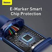 Кабель Baseus Crystal Shine Series Type-C to Type-C 100W (1,2m) Blue, фото 5