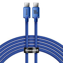 Кабель Baseus Crystal Shine Series Type-C to Type-C 100W (1,2m) Blue, фото 4