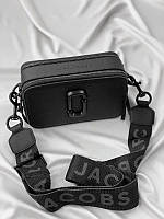 Женская сумка клатч Marc Jacobs Total Black Logo (черная) AS027 маленькая сумочка с эмблемой Марс Якобс top