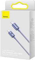 Кабель Baseus Crystal Shine Series Type-C to Type-C 100W (1,2m) Purple, фото 6