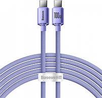 Кабель Baseus Crystal Shine Series Type-C to Type-C 100W (1,2m) Purple, фото 3
