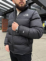 Куртка зимняя мужская c логотипом The North Face (черная) АTNF700-1110 black стильная очень теплая на морозы