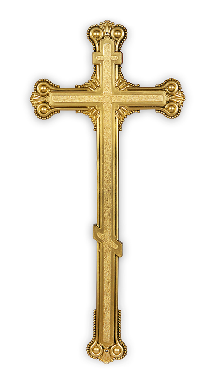 Хрест ритуальний, пластиковий на труну/домовину/саркофаг православний Корона №8