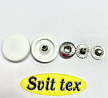 Кнопка №54 з білою пластиковою шляпкою 20 мм під фарбування, фото 3