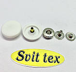 Кнопка №54 з білою пластиковою шляпкою 20 мм під фарбування, фото 2