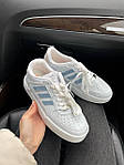 Жіночі кросівки Adidas Dass-Ler White/Blue (білі з блакитним) демісезонні круті низькі кеди A0088 топ, фото 3