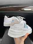 Жіночі кросівки Adidas Dass-Ler White/Blue (білі з блакитним) демісезонні круті низькі кеди A0088 топ, фото 4