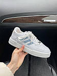 Жіночі кросівки Adidas Dass-Ler White/Blue (білі з блакитним) демісезонні круті низькі кеди A0088 топ, фото 5