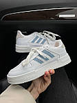Жіночі кросівки Adidas Dass-Ler White/Blue (білі з блакитним) демісезонні круті низькі кеди A0088 топ, фото 6