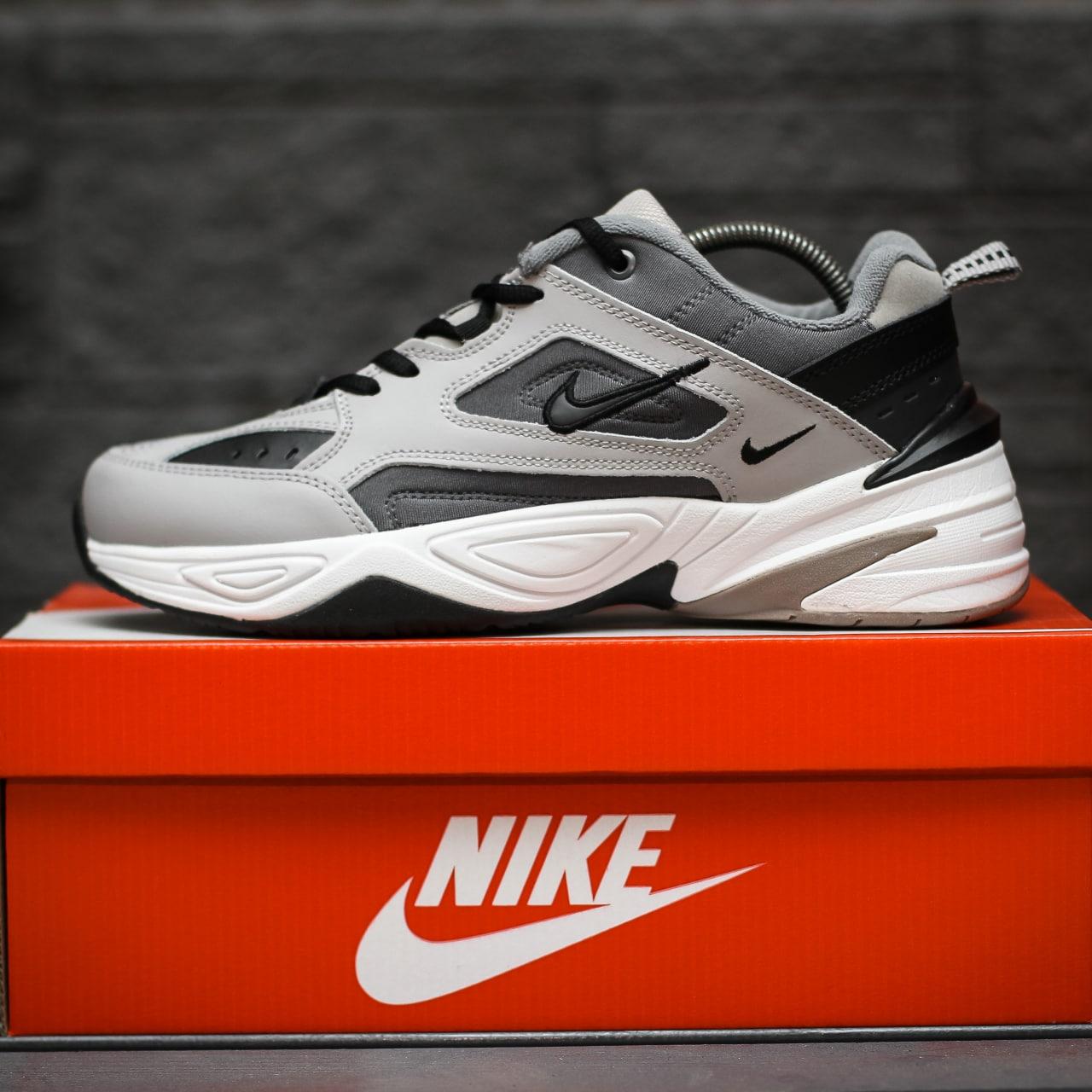 Чоловічі кросівки Nike M2K Tekno (сірі з чорним) стильні спортивні кроси 2178 top, фото 1
