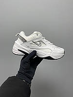 Женские кроссовки Nike M2K Tekno White Grey (белые с серым) спортивные массивные осенние кроссы L0722 38