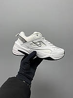 Женские кроссовки Nike M2K Tekno White Grey (белые с серым) спортивные массивные осенние кроссы L0722 39
