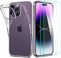 Чохол + Захисне скло від Spigen для iPhone 14 Pro - Crystal Pack (Захисне скло 2шт), (ACS04994)