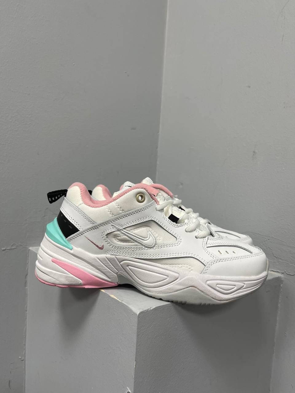 Жіночі кросівки Nike M2K Tekno 'White Pink Turquoise' (білі з рожевим) спортивні масивні кроси L0717 top