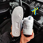 Чоловічі зимові кросівки Nike Air Force 1 (білі) високі модні повсякденні кеди F610 top, фото 5