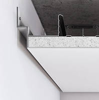 Профиль теневого шва для гипсокартона с подсветкой на потолке 50 х 60 мм не анодированный (ширина шва 20 мм)