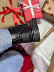 Жіночі зимові чоботи Ugg Mini Black Leather (чорні) низькі теплі уги з хутром UG070 top, фото 4