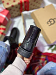 Жіночі зимові чоботи Ugg Mini Black Leather (чорні) низькі теплі уги з хутром UG070 top, фото 8