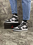 Чоловічі зимові кросівки Nike Air Jordan 1 WINTER (чорно-білі) високі хутряні кроси T100-2 top, фото 4