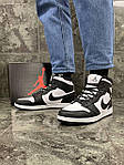 Чоловічі зимові кросівки Nike Air Jordan 1 WINTER (чорно-білі) високі хутряні кроси T100-2 top, фото 6