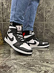 Чоловічі зимові кросівки Nike Air Jordan 1 WINTER (чорно-білі) високі хутряні кроси T100-2 top, фото 9