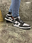 Чоловічі зимові кросівки Nike Air Jordan 1 WINTER (чорно-білі) високі хутряні кроси T100-2 top, фото 10