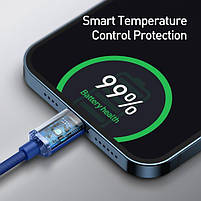 Кабель Baseus Crystal Shine Series Fast Charging Data Cable Type-C to iP 20 W 1.2 m Blue, фото 5