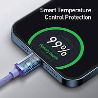 Кабель Baseus Crystal Shine Series Fast Charging Data Cable Type-C to iP 20 W 1.2 m Purple, фото 7