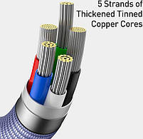 Кабель Baseus Crystal Shine Series Fast Charging Data Cable Type-C to iP 20 W 1.2 m Purple, фото 6