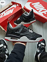 Мужские кроссовки Nike Jordan Flіght (чёрные с серым и красным) низкие спортивные кроссы 958TP cross
