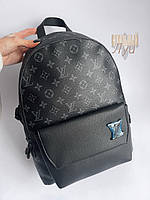 Мужской черный кожаный рюкзак Louis Vuitton TAKEOFF