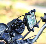 Кріплення телефону для мото скутера мопеда універсальне типу RAM з зарядкою USB 2А, фото 5