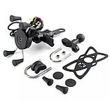 Кріплення телефону для мото скутера мопеда універсальне типу RAM з зарядкою USB 2А, фото 3