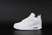 Женские кроссовки Nike Air Jordan 4 (белые) низкие модные демисезонные кроссы К12436 cross