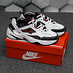 Чоловічі кросівки Nike M2K Tekno (білі з чорними та червоним) низькі стильні кросівки 1379 Найк топ, фото 8