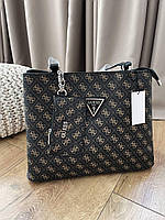 Женская сумка шопер Guess Shopper Dark Brown (коричневая) torba0027 большая стильная красивая деловая top