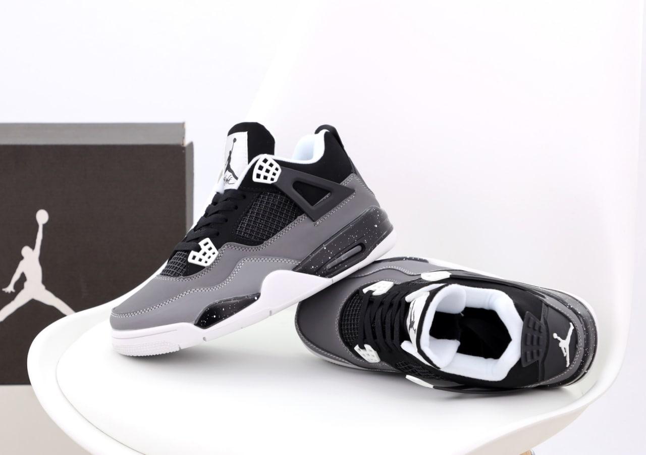 Чоловічі кросівки Nike Air Jordan 4 (чорні із сірим) низькі осінньо-весняні модні кроси К13089 top