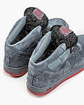 Чоловічі зимові кросівки Nike Air Force High (сірі з червоним) високі стильні м'які кеди MD0705 top, фото 8