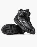 Чоловічі зимові кросівки Nike Air Force High (чорні) високі якісні кеди з хутром MD0560 top, фото 4
